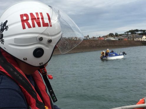 The stricken craft at Arbroath