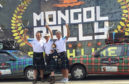 The trio at the finish line of the Mongol Rally