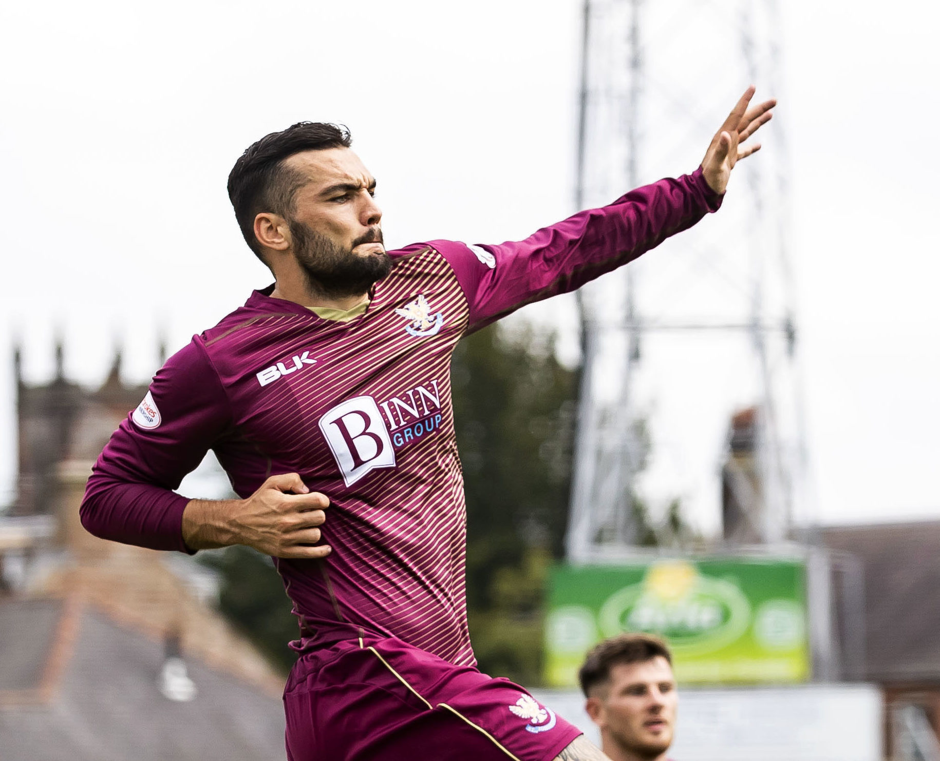 Tony Watt celebrates his opening goal against Queen of the South.