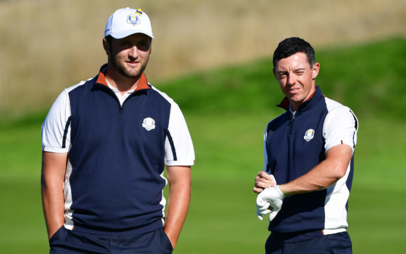 Rory McIlroy could be a partner for the excited Jon Rahm  for Europe this week.