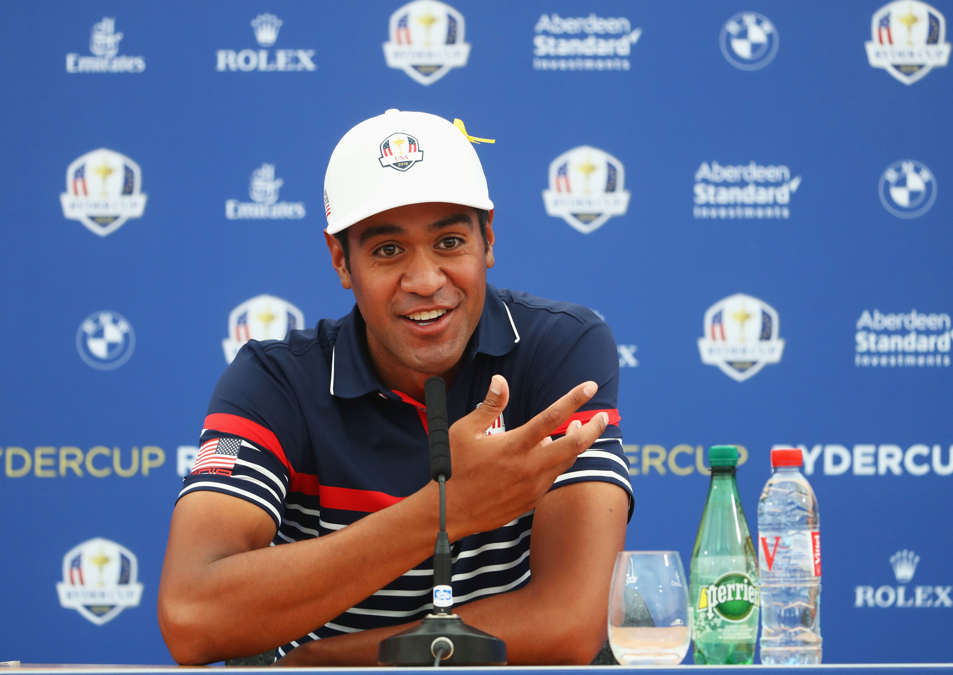 Rookie Tony Finau is having a ball with the US team in Paris.