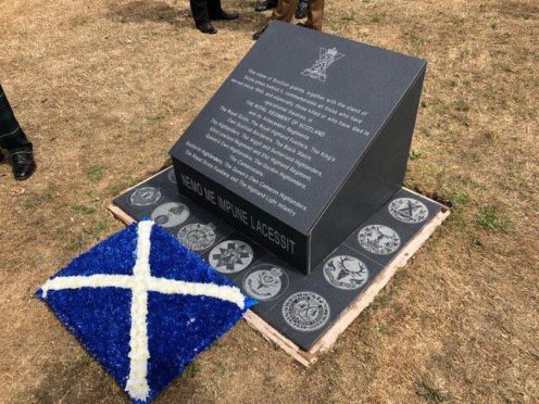 The NMA Black Watch memorial with the correct insignia