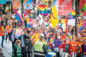 The Dundee Pride parade making its way to City Square on Saturday September 22, 2018.
