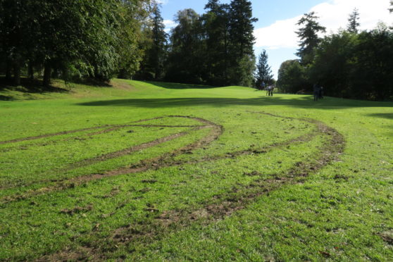 Some of the fairways were ripped up.