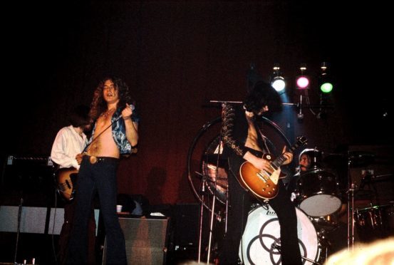 Led Zeppelin performing in Dundee in 1973.