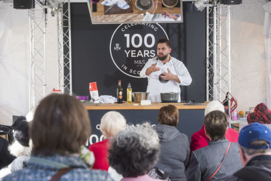 Chef Gio Pia demonstrates his skills on the M&S stand.
