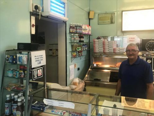 John Laidlaw at Stobbie Chippy.