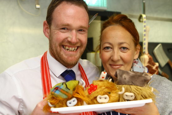 Kris and Jo Davidson at Robert Watt Butchers in Forfar.