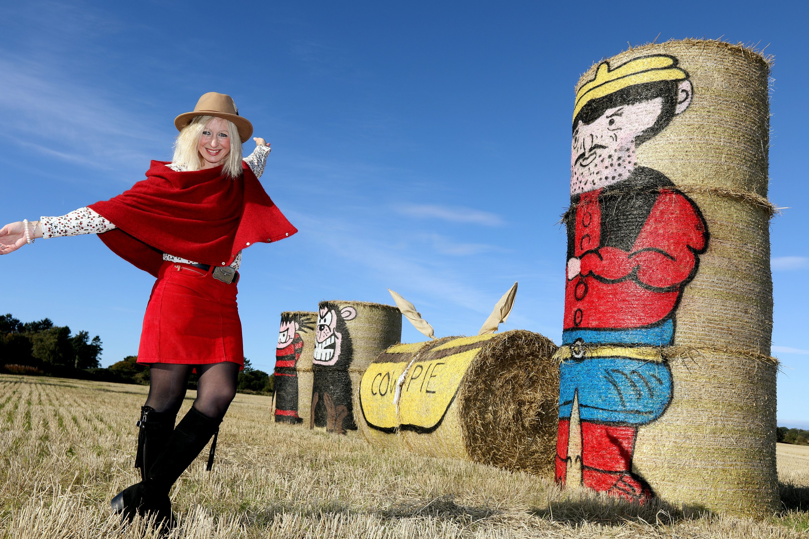 Fleur Baxter with this year's hay bale art.