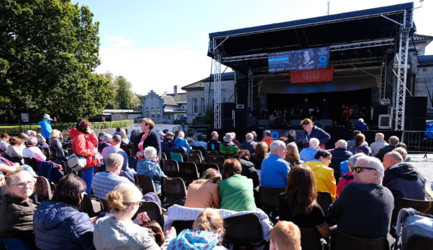 The outdoor stage at the Glen Pavilion.