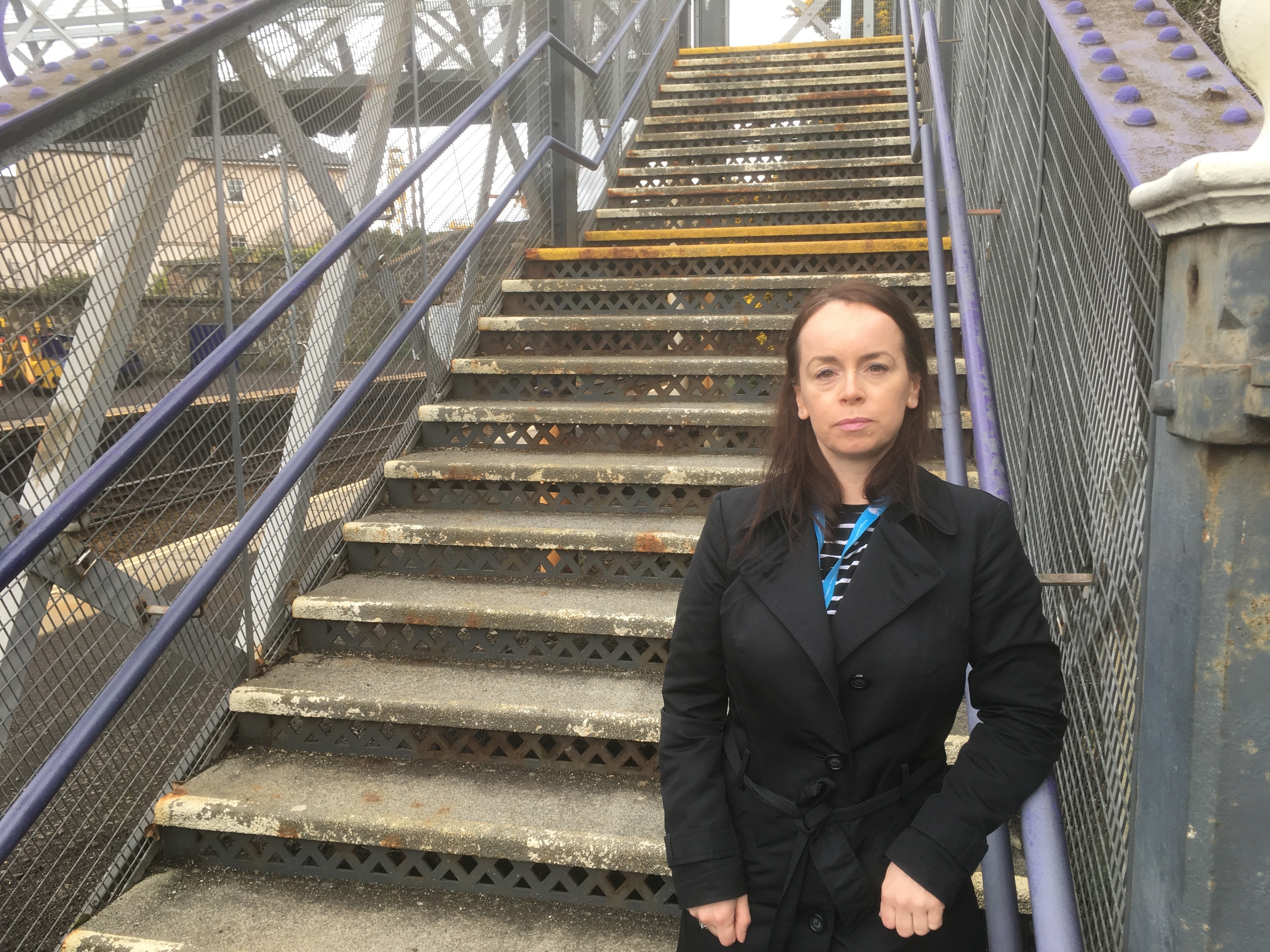 Councillor Kathleen Leslie pictured at Burntisland station.