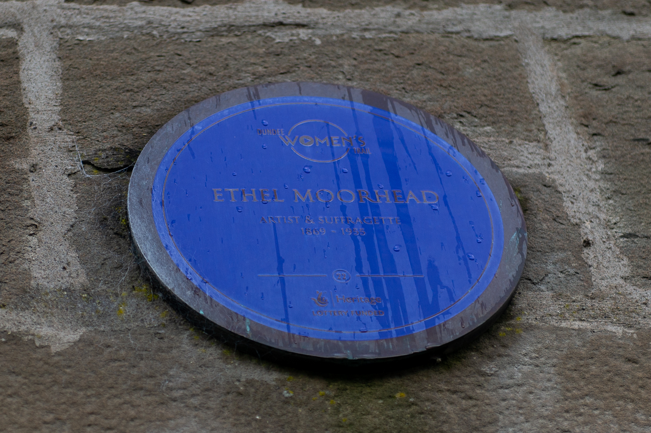 Ethel Moorhead is commemorated in Dundee in the form of a plaque on the corner of King Street and East Marketgait and will now have a street named after her.