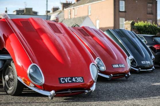 The cars being prepared before leaving Montrose.