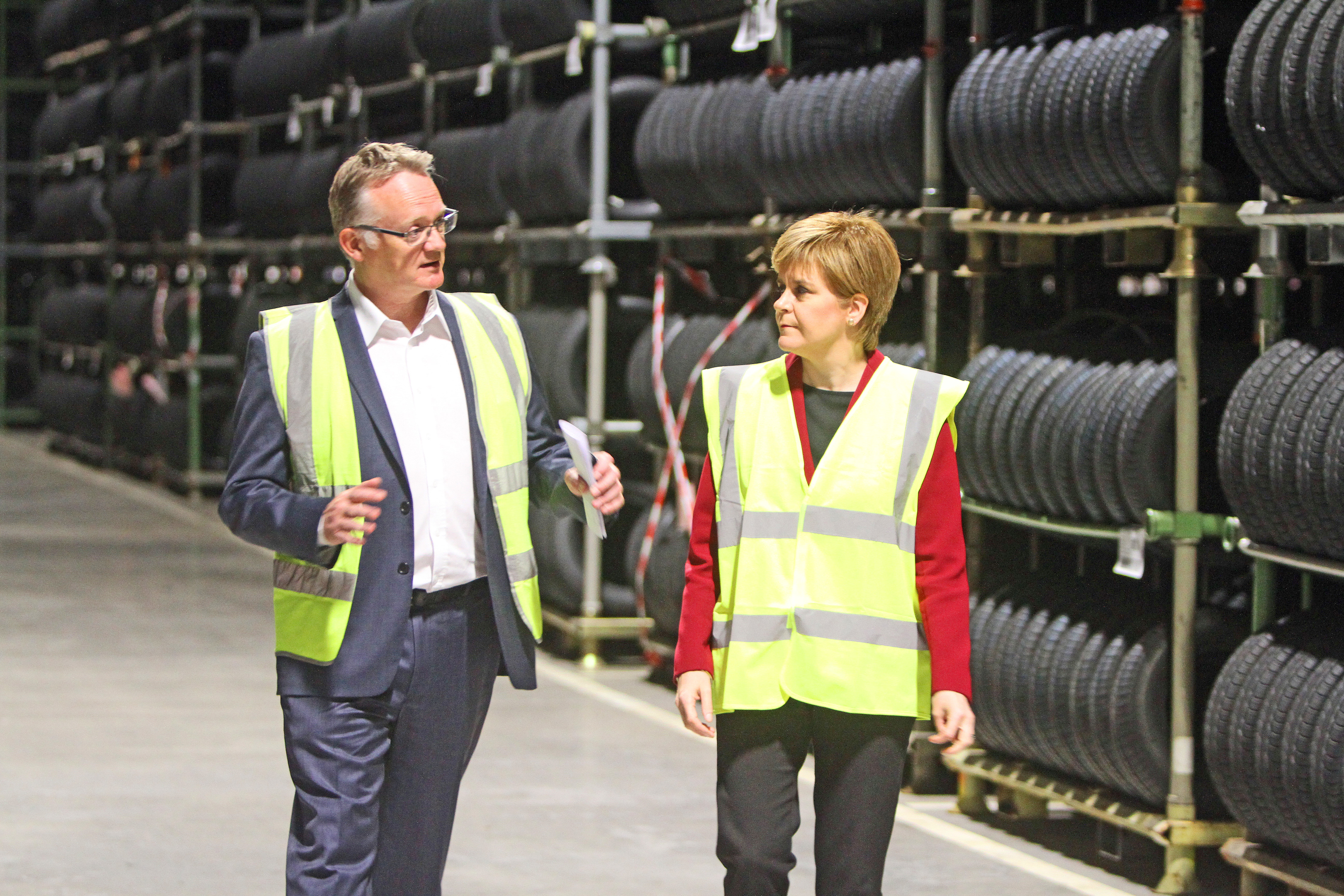 First Minister Nicola Sturgeon on a tour of the Michelin Dundee site in June, 2017.