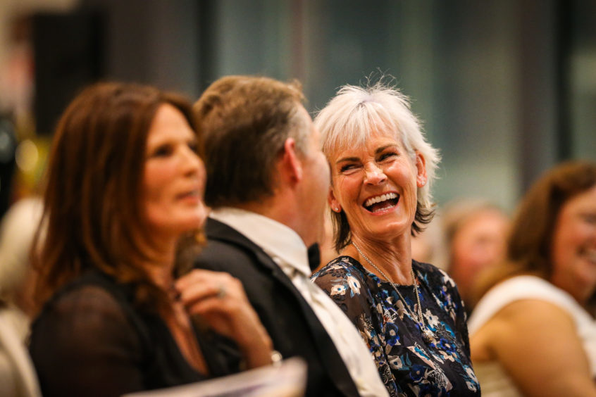Judy Murray bidding in the auction in the V&A Dundee.