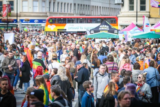 Dundee city centre was a sea of colours.