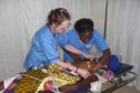 Lead project nurse Gwen Gordon at work mentoring staff in Blantyre, Malawi.