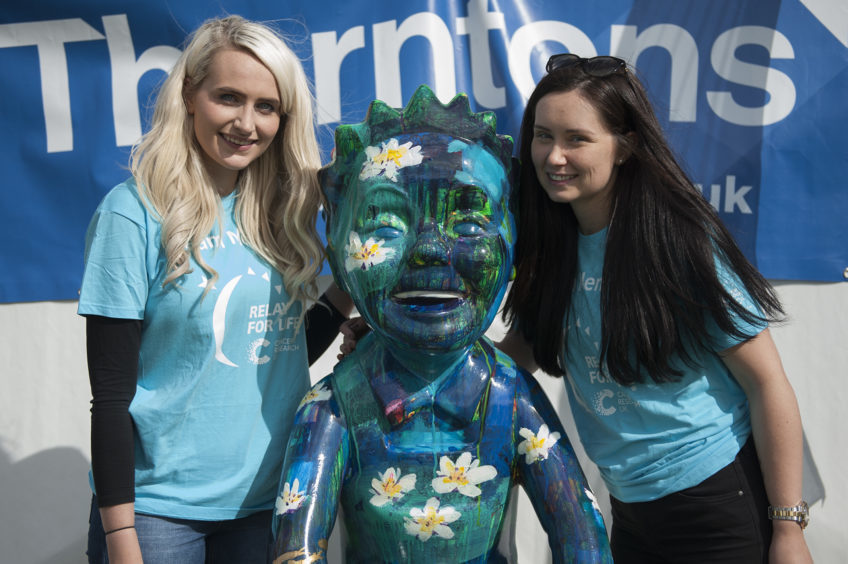 Morgan and Lauren Smith, with one of the Oor Wullie statues which graced the event