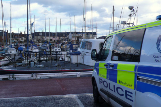 The boat was berthed in the busy Angus marina