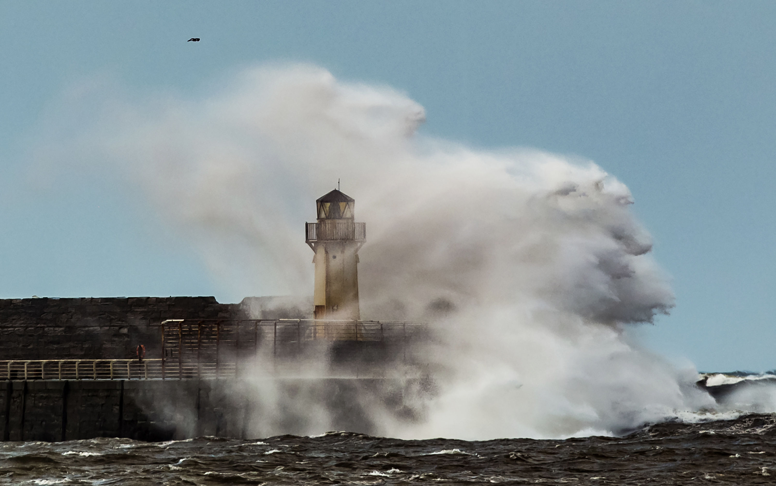Waves breaking on the sea front, like this picture from Storm Gertrude, is a familiar sight.