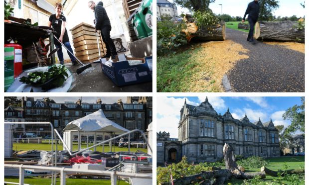 Some of the damage caused by Storm Ali in Dundee, St Andrews and Perth.