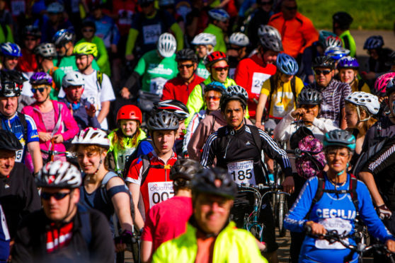 The start of a previous cyclathon at Camperdown Park.