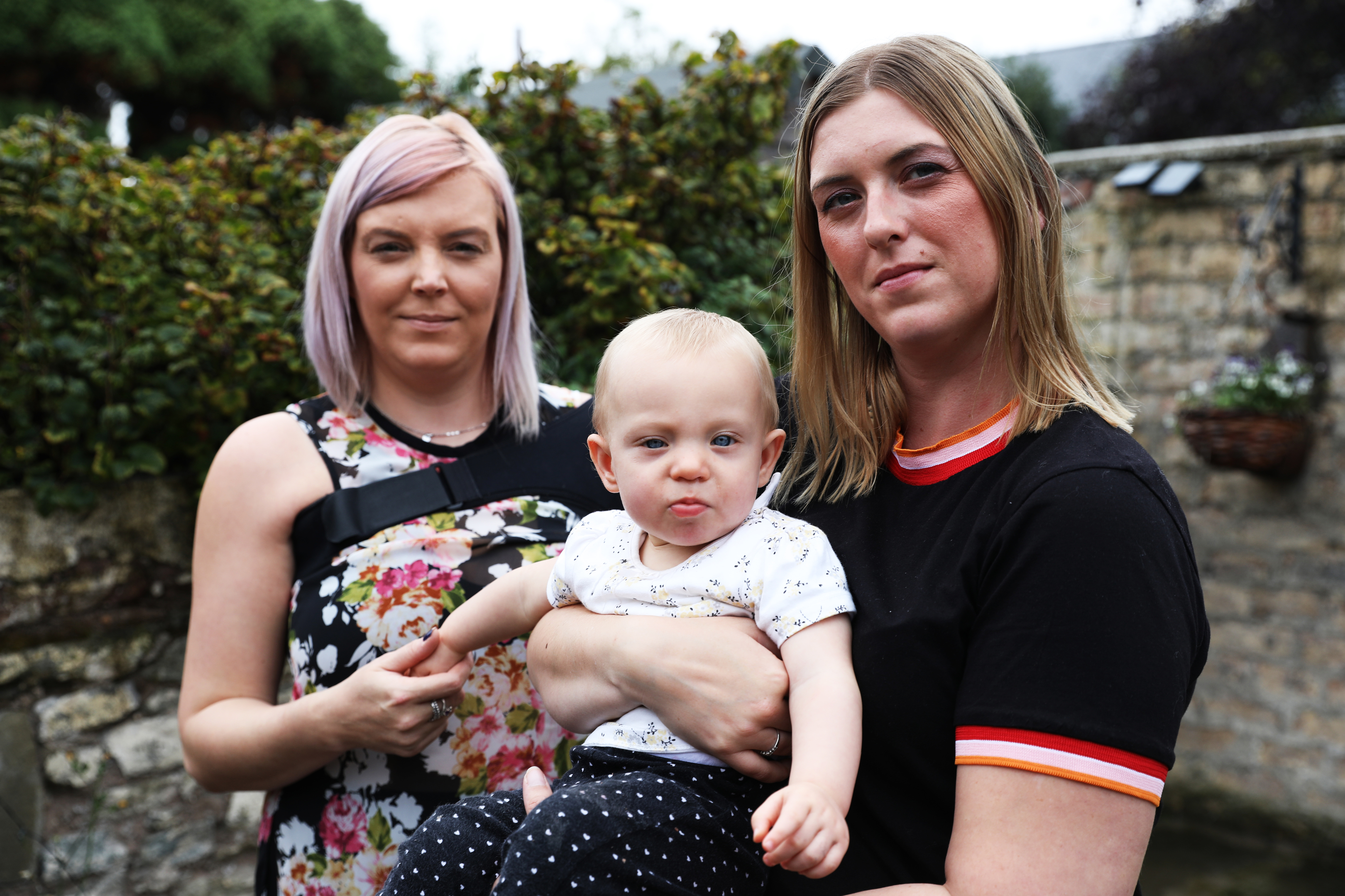 From left, Louise McLuckie and Freya Brown with auntie Stephanie McEwan.