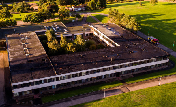 The aftermath of the fire at Braeview Academy.