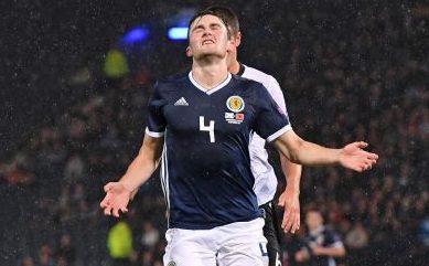 John Souttar after missing just missing a chance against Albania.