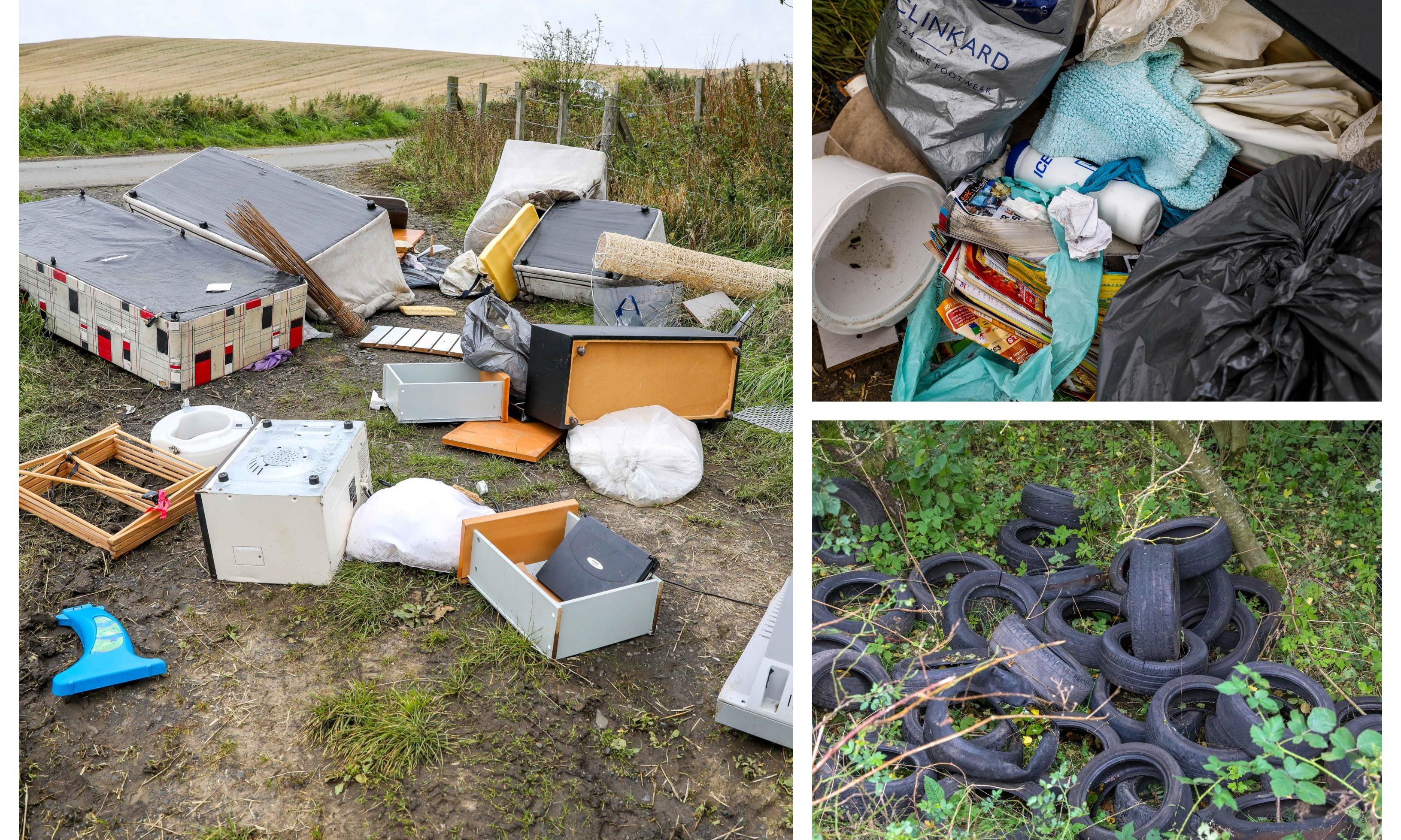 Some examples of fly-tipping n Fife last year