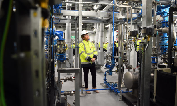First Minister of Scotland Nicola Sturgeon takes a tour as she pays a visit to officially open GSK's new production building on October 22, 2018 in Montrose.