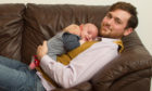 Calum MacInnes at home in Montrose with baby Lachlann.
