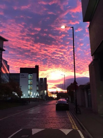 Old Hawkhill, Dundee, at sundown.