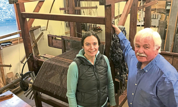 Erika Douglas and Jimmy Hutchison of Newburgh are handloom weavers