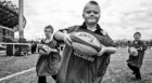 Callum charges me down at a rugby session Murrayfield DS Scotland Calendar.
Copyright: Graham Miller