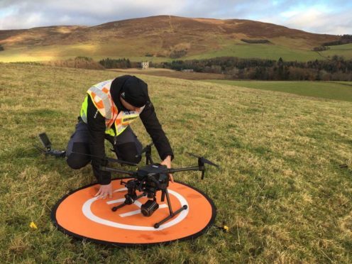 Drone being prepared for a test flight.