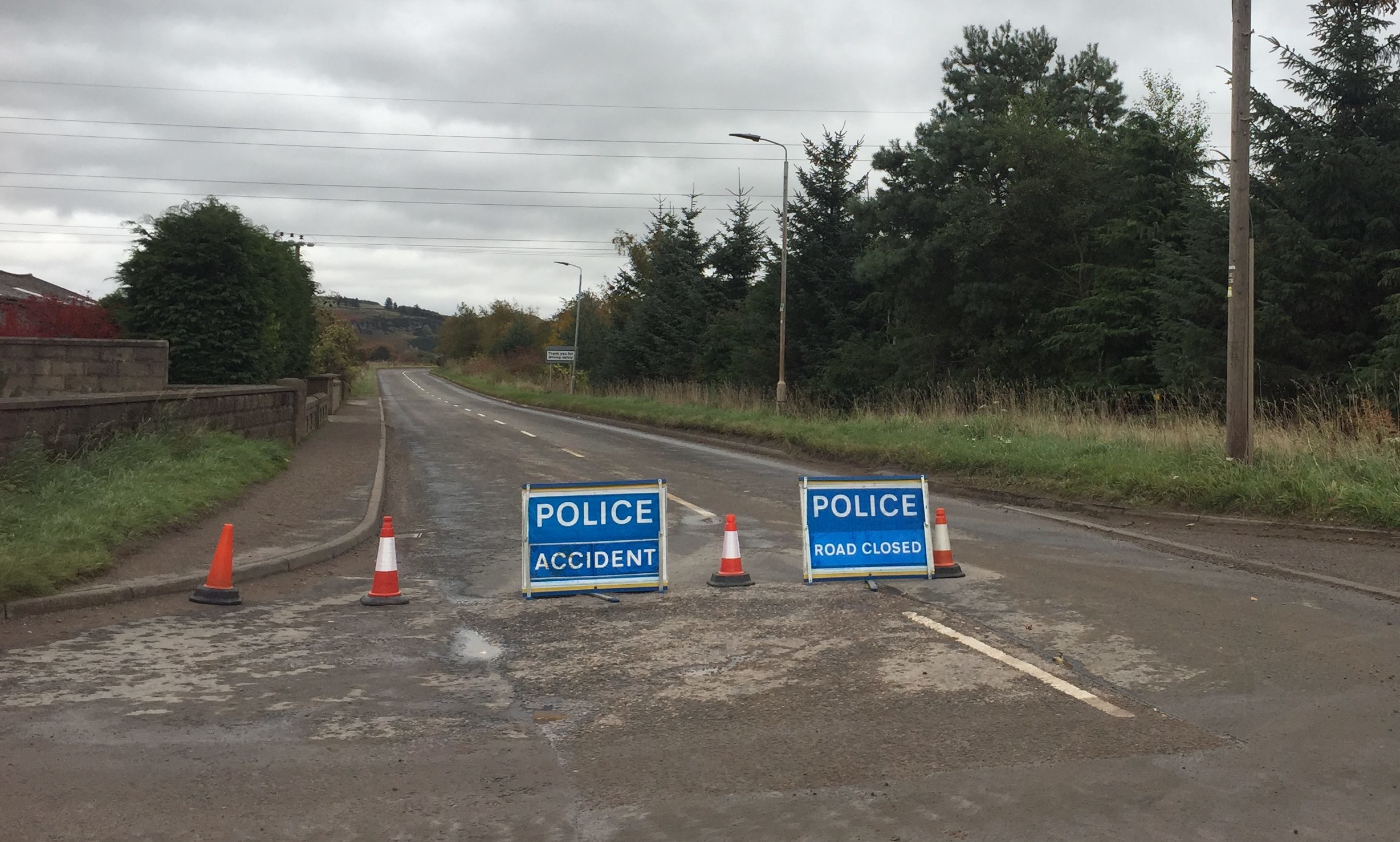Police closed the road near Forfar following the serious crash.