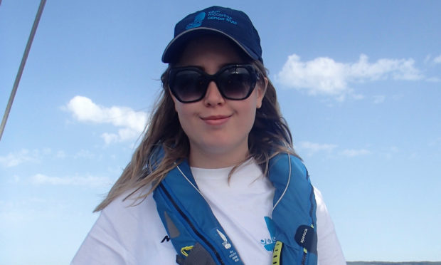 Iona Sutherland enjoying her sailing experience.