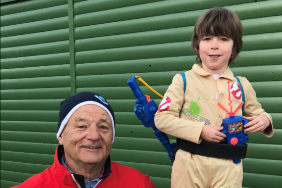 Young ghostbuster Jacob with star Bill Murray