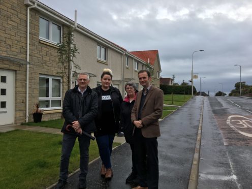 Stephen Gethins MP and Cllr Alistair Suttie are pictured with Dianne Mallin and Gillian Carstairs on Cupar Road, Leven.