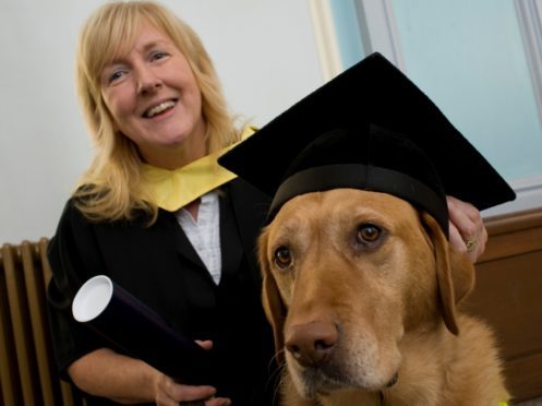 Dr Mhairi Thurston and guide dog Wanda