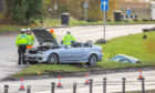 A crash on the A90 at the Swallow Roundabout in 2018