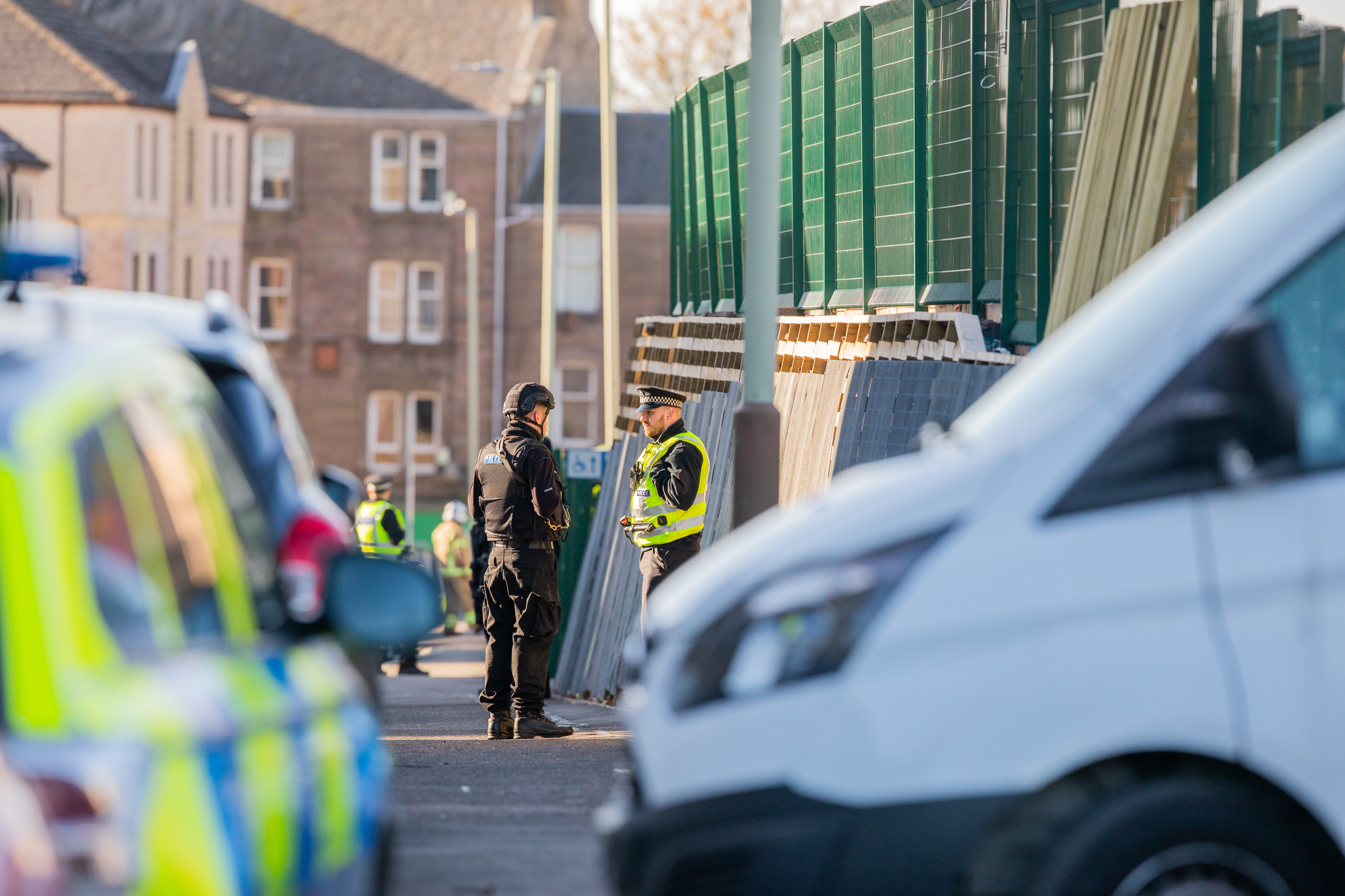 Police in attendance at the property on Sunday.