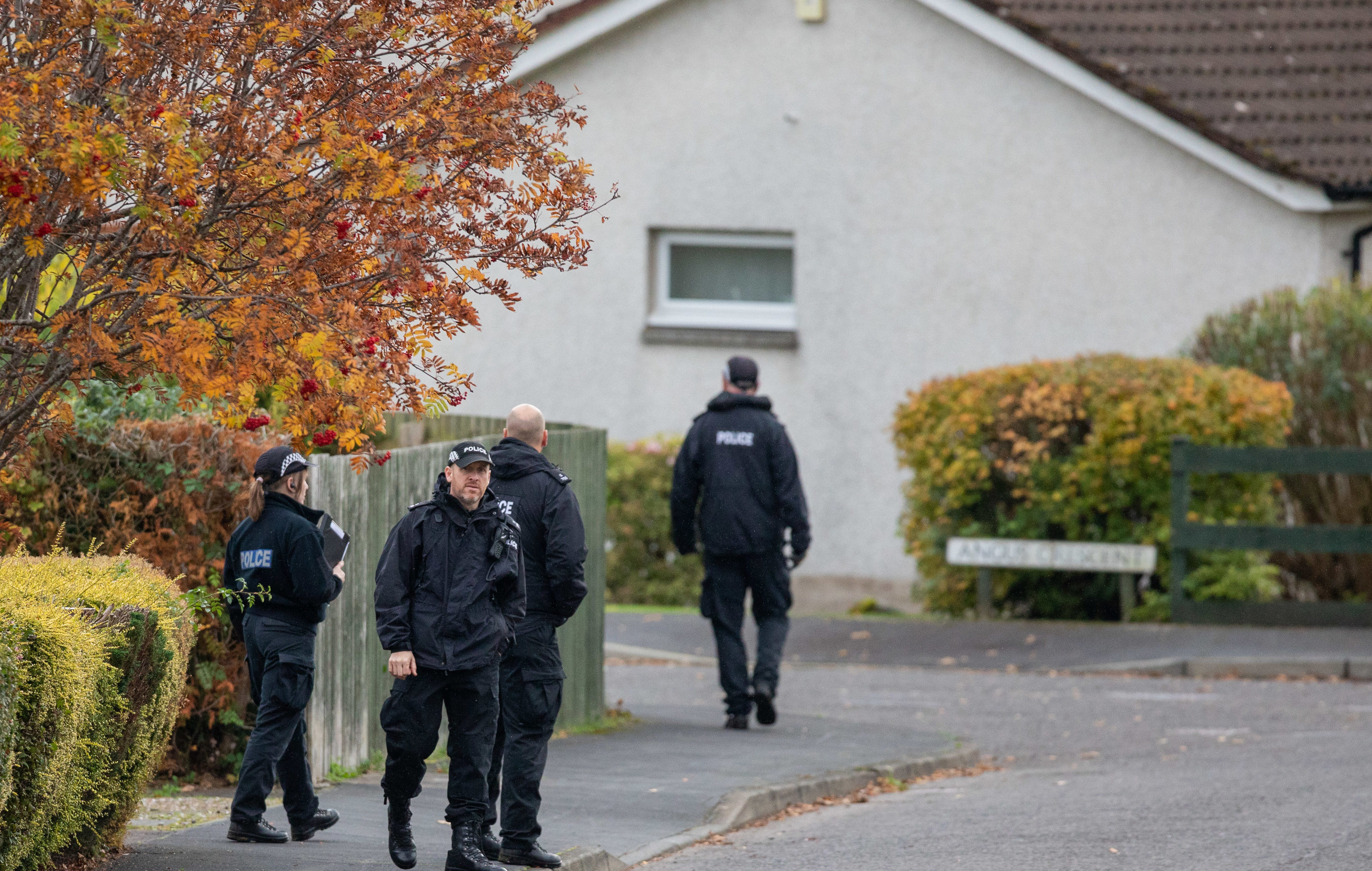Police carrying out door to door inquiries in Crieff during the search.
