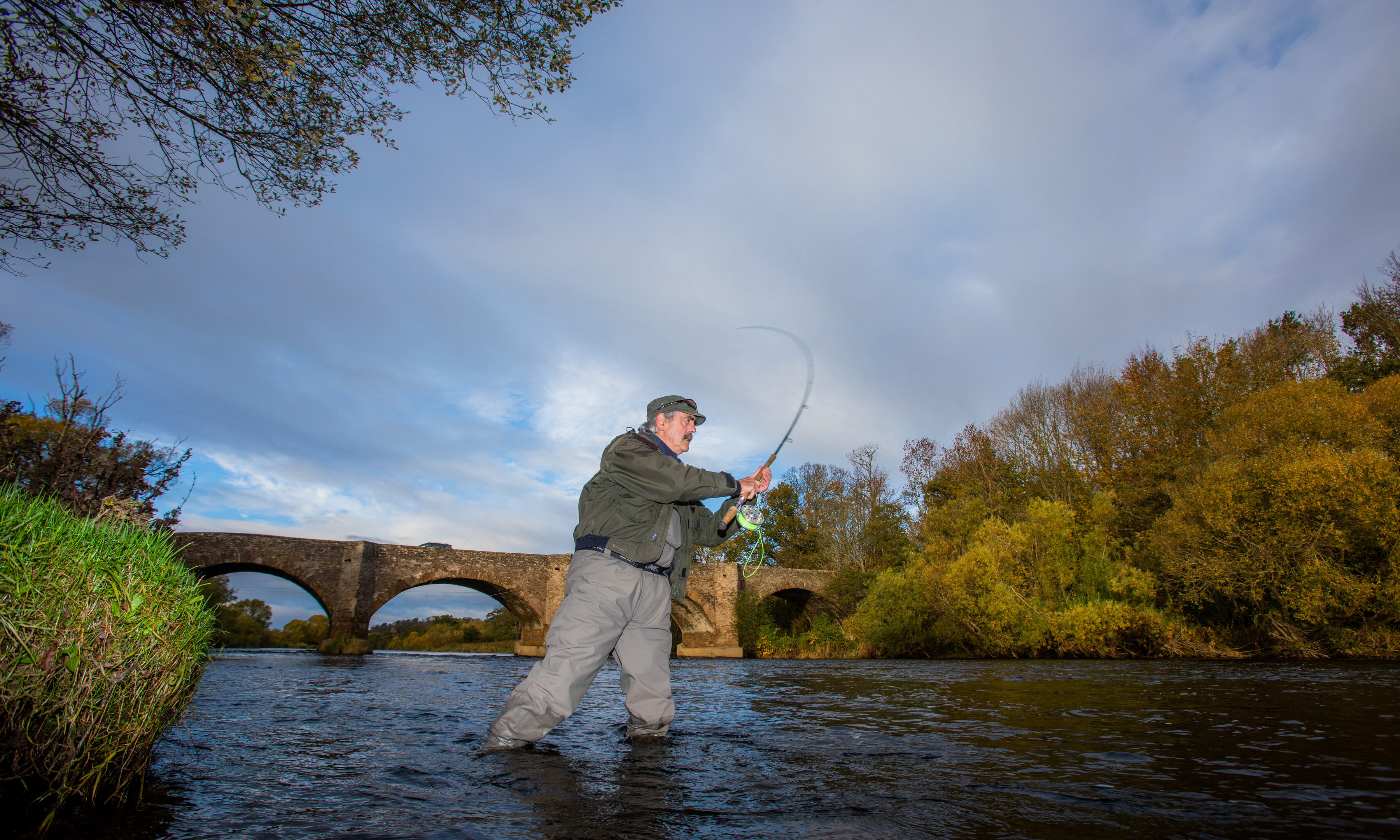 Salmon fishing in River Earn