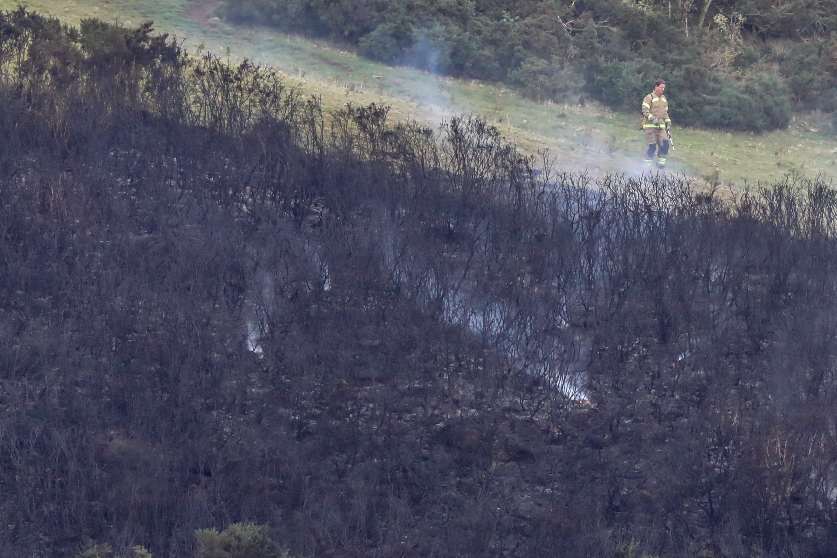 The blaze on Bennarty Hill near Ballingry.