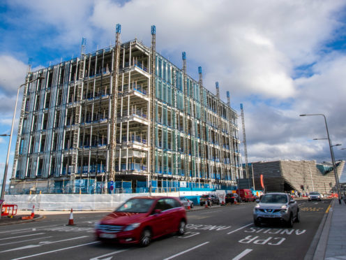 The development under construction at Site Six opposite the V and A Dundee