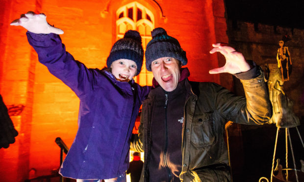 Michael Alexander with his daughter after surviving Spirits of Scone!