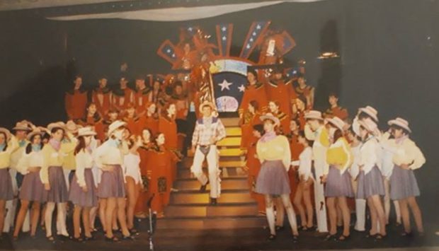 Members oF Kirkcaldy Youth Music Theatre perform the Scottish Premiere of Will ROgers Follies i 1996