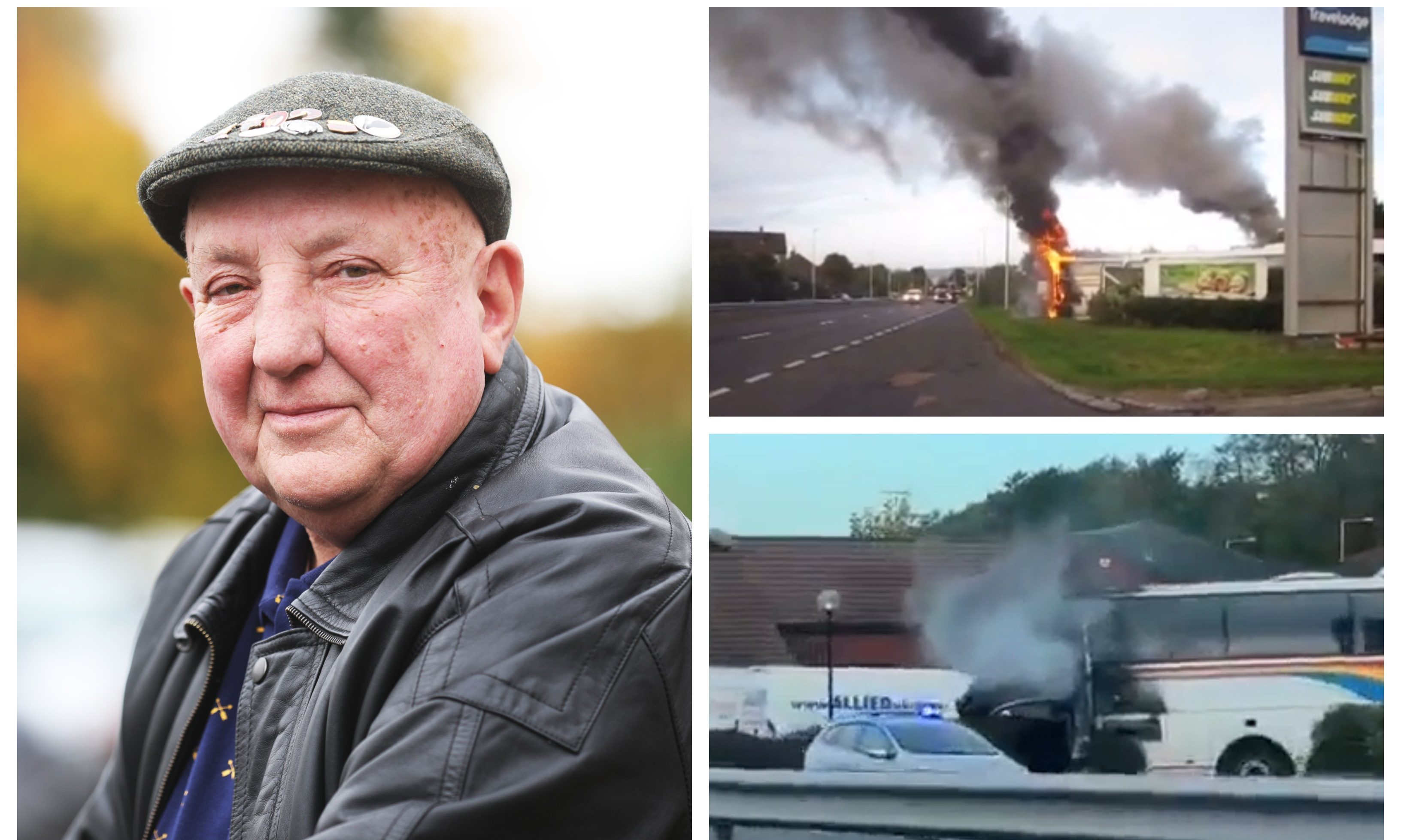 Archie Harper, 73, raised the alarm after a bus caught on fire in Dundee.